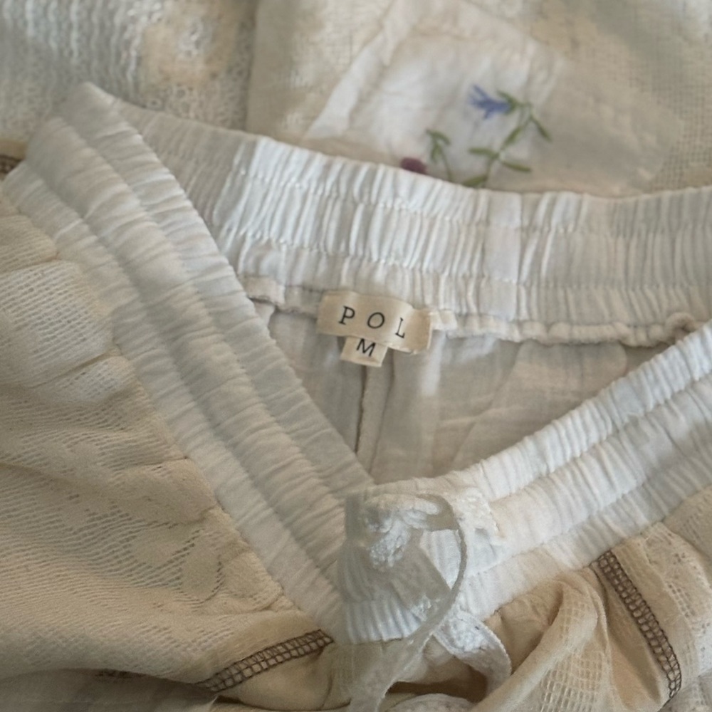 POL Embroidered Drawstring Lace
Patchwork Wide Le… - image 3